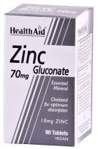 Zinc Gluconate 70 mg 90 Tablets