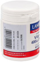Vitamin E 400Ui Natural as D-alpha Tocopherol 60 Capsules