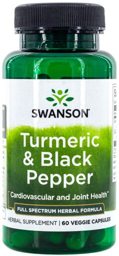 Turmeric and Black Pepper 600 mg 60 Capsules