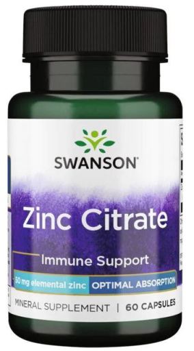 Zinc Citrate 50 mg 60 Capsules