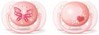 Ultrasoft Pink Soothers Decorated 0 to 6 months 2 pcs