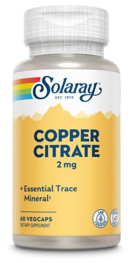 Solaray Copper Citrate 2 mg 60 Vegetable Capsules