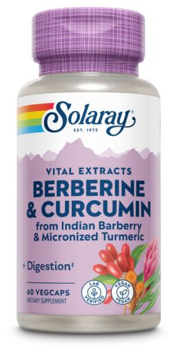 Solaray Berberine & Curcumin 600 mg 60 Vegetable Capsules