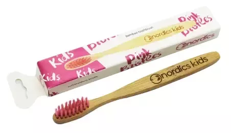 Nordics Pink Bamboo Kids Toothbrush