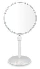Make-up mirror with magnification and rotating base