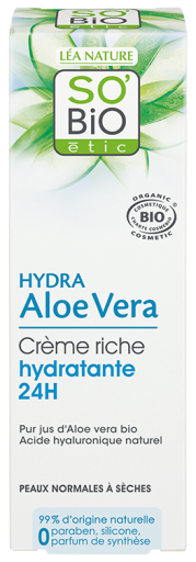 Light moisturizing cream 24h Hyaluronic acid & aloe Bio 50ml