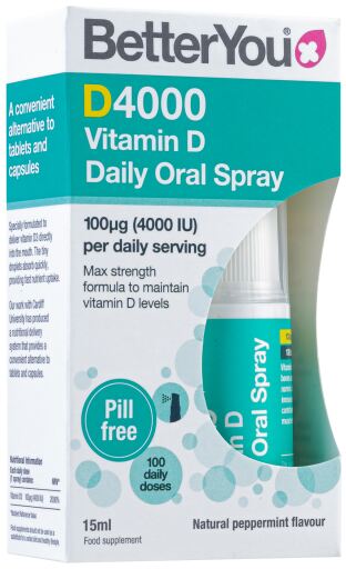 4000 Daily Vitamin D Oral Spray Natural Peppermint 15ml