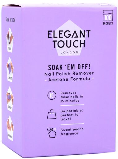 Soak em off sachets False Nail Remover 100 units