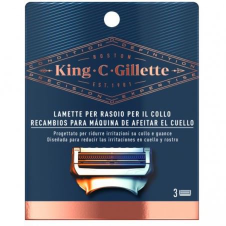 King Replacement Shaving Blades Neck 3 units