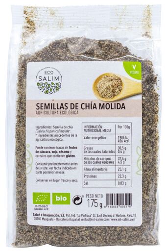Organic Ground Chia Seeds 175 gr