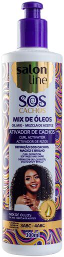 Sos Ativador Cachos Mix Oleos Nutritivo 300ml Salon Line