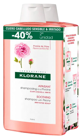 Klorane Peony Soothing Shampoo Duo 2 x 400 ml