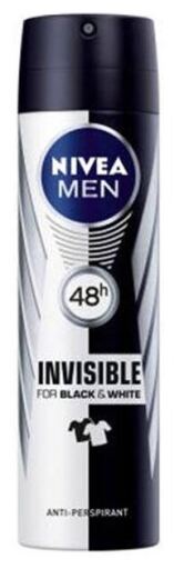 Men Black and White Invisible Deodorant Spray 200 ml