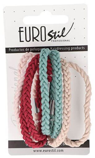 Nude Color Braided Rubber Bands 8 Units