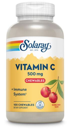 Solaray Vitamin C 500 mg Cherry 100 Chewable Tablets