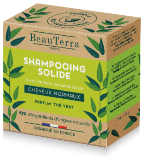 BeauTerra Solid Green Tea Solid Shampoo 75 gr