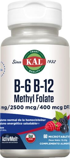 Solaray B6 B12 Methyl Folate 60 Sublingual Tablets