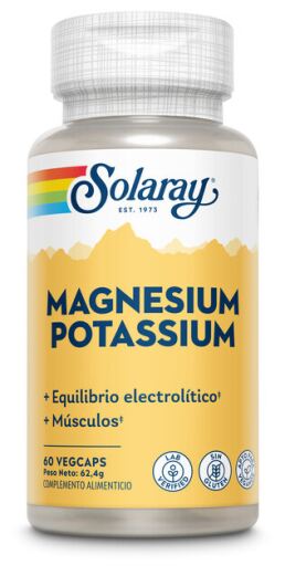 Solaray Magnesium Potassium 60 Veg Capsules